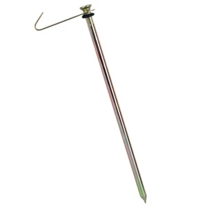 57657# Steel Tent Nail Peg with Hook Durable 21cm X 7mm All Seasons Camping