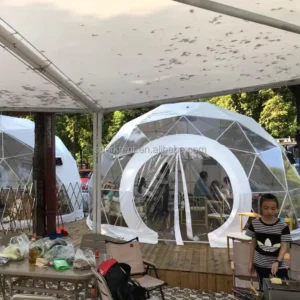 5M 6M Dome Tent with Large Clear Section and Round Zipper Door