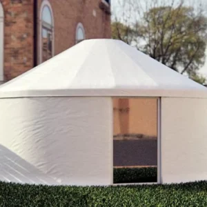 5m 4 Season Mongolian Yurt with Fabric Cover, Wood Structure, and Door Kit