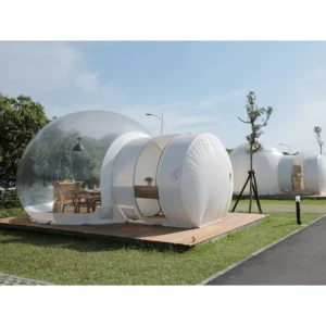 5m Clear Inflatable Bubble Tent with Steel-Framed Tunnel and Silent Blower for Resort Glamping