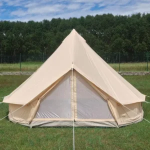 5m Waterproof Cotton Canvas Bell Tent for 3-4 People with Stove Hole