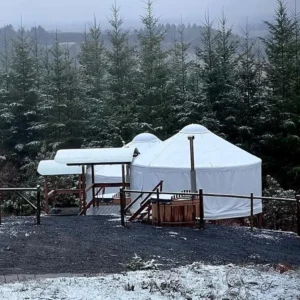 5m White Mongolian Tent Wood Decorative Yurt