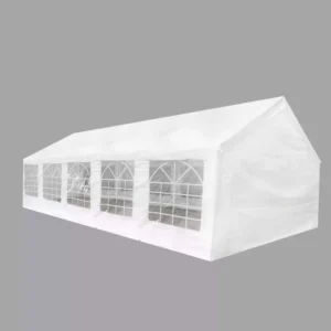 5x10m Wedding Gazebo Party Tent with Full PE Sidewalls Church Windows Waterproof UV Resistant