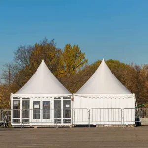 5x5m Aluminum Frame Pagoda Tent with Double PVC-Coated Polyester, Wind and Rainproof