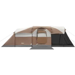 6/8/10-Person 3-Season Tunnel Camping Tent with Water-Resistant Coating, Rainfly, and Screen Room, 240x96x76 Inches