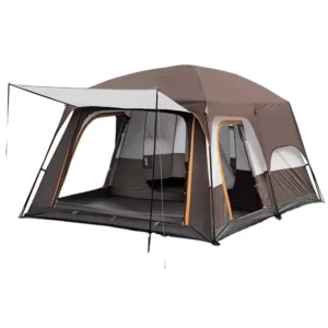 6 8 10 Person Camping Tent Double Layer Waterproof Outdoor Tent 2 Room and 1 Living Room Large Space Black Family Tent