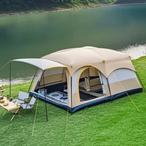 6-8-12 Person Large Family Camping Tent Pop-Up 2 Bedrooms Waterproof Outdoor Tent