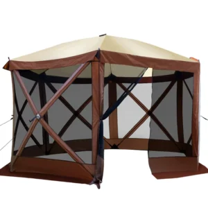 6-8 Person Four-Season Waterproof 210D Oxford Fabric Mesh Pop-up Gazebo Tent for Outdoor Camping and Park Use