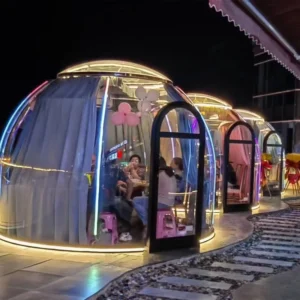 6-8 Person Glamping Dome Tent for Events Inflatable Igloo Foldable Bubble Resort House Inflatable Balloon Geodesic Outdoor House