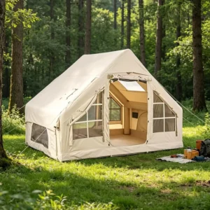6 Luxury Waterproof Portable Outdoor Inflatable Tent with Breathable PVC Fabric for Family Glamping Trips