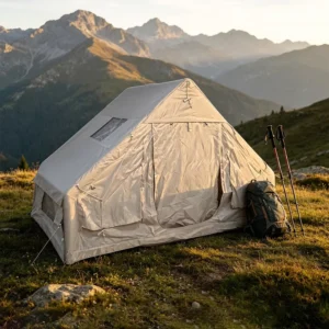 6 Portable PVC Oxford Inflatable House Tent with Stove Jack All Weather for Winter Camping & Glamping Trips