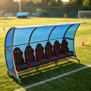 6-Seater Player Substitute Bench, UV-Resistant Sports Shelter for Training Ground Stadium