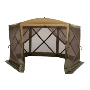 6 Sided Pop up Screen House Tent Waterproof Instant Setup Hub Gazebo Tent with No Seeum Mesh Walls for Outdoor Family Camping