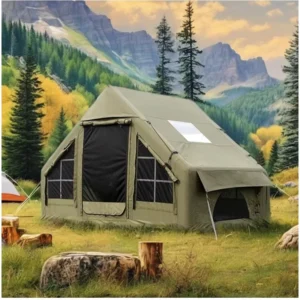 6 Square 300D Oxford Cloth Inflatable Camping Tent with Hand Pump Waterproof Air Glamping Tent 4 Season Camping Tent 3 5 Person