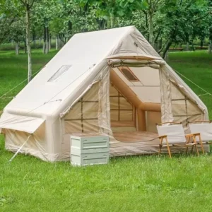 6.3㎡ 420D Oxford Cloth Inflatable Camping Tent Double U Door Waterproof 5000mm Tent for Glamping