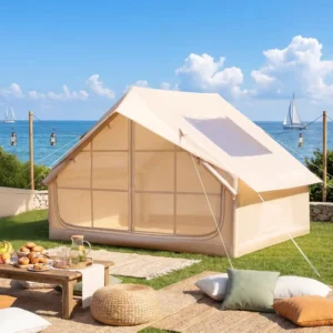 6.3 Double-layer Portable Inflatable Camping Tent with Oxford Cloth Waterproof for Camping & Outdoor Use 4-6 People Four Seasons