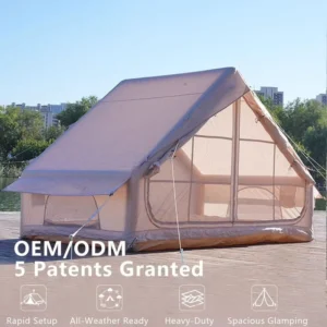 6.3 Luxury Beige Eco Friendly Portable Waterproof Inflatable Tent Outdoor Camping Rainproof Four season Quick Setup PVC