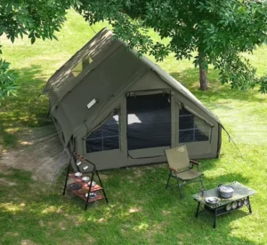 6.3 Square Meter Four-Season TC Cotton Oxford Inflatable Glamping Tent, Waterproof Automatic Opening