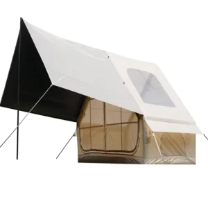 6.3 Square Meters Inflatable Camping Tent With Large Skylight And Sun Canopy Single Open Door Design