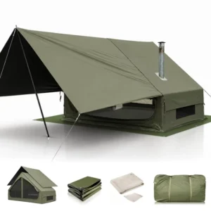 6.3sq.m 300D Oxford Inflatable Tent Tall Wide Doors Awning Spacious Interior All Season Weather Resistant