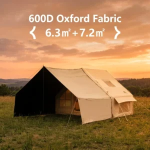 600D Oxford Inflatable House Tent 300x210x210cm 17cm Air Column Extended Canopy Waterproof Camping Glamping