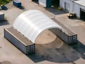65′ X 40′ Outdoor Heavy Duty Steel Structure Industrial Double Truss Container Shelter