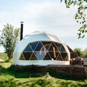 6M Diameter Dome Shaped Glamping House Tents With Bathroom