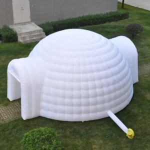 6m 26ft White Inflatable Igloo Dome Tent With LED Lights 2 Doors Outdoor Camping Party House Marquee Eskimo House