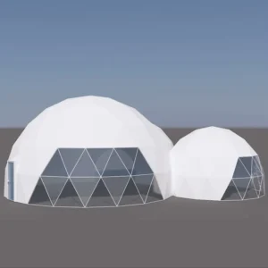 6m/8m/10m Connectable Geodesic Dome Tent with Bathroom