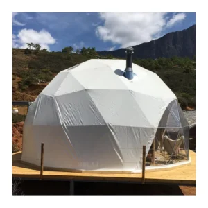 6m Diameter Aluminium Frame Dome Tent with Wooden Door Panoramic Window Resort Hotel Glamping Dome Tent