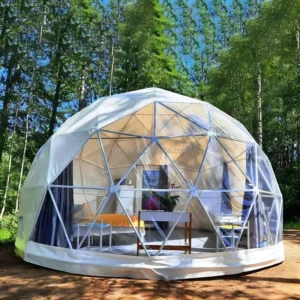 6m Diameter Clear PVC Waterproof Fire-Retardant Geodesic Dome Tent with Steel Frame for Rooftop Events