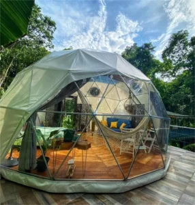 6m to 8m Diameter Yurt Igloo with Bathroom and Bedroom, Outdoor Waterproof Glamping Geodesic Dome Tent