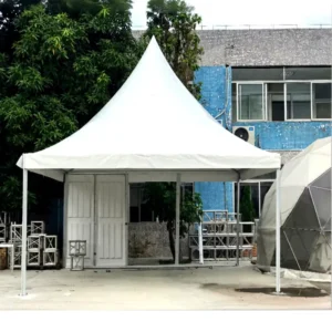 6x6m Outdoor Aluminum Marquee Gazebo Canopy Tent White Pagoda Tent for Party or Festival Event