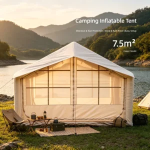 7.5sqm Inflatable Glamping Tent Durable Oxford Cloth Large Space Quick Inflation Family Camping Travel