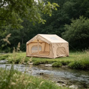 7.5sqm Lightweight Inflatable Ridge Tent with Small Skylight Portable 4 6 Person Air Tent for Glamping