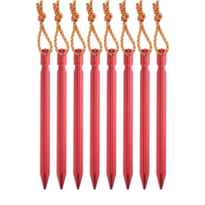 7075 Y Shape Aluminum Screw Tent Pegs with Rope Stake Light Camping Accessories