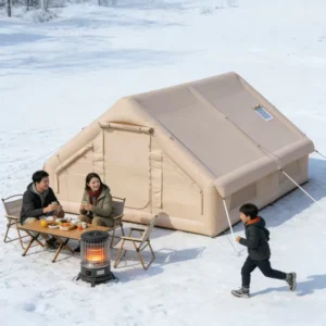 8 10 Person Large Double Layer PVC Oxford Waterproof Inflatable Camping Tent Three Bedrooms One Living Room Quick Automatic