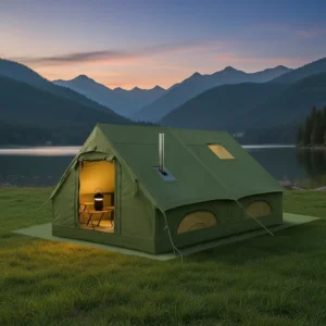 8 10 Person Luxury Double layer Cotton Inflatable Camping Tent Three Bedrooms One Living Room Quick Automatic Opening Waterproof