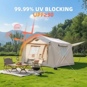 8㎡ Inflatable Glamping Tent With Canopy 4-8 Person 4 Season Waterproof Oxford Air Tent Easy Setup for Outdoor Camping