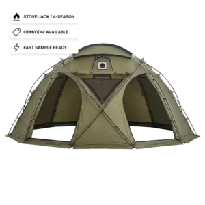 8 Person Geodesic Dome Tent with Stove Jack 4 Season 40D Silnylon Basecamp Hot Tent Large Family Camping Tent