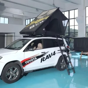 8 cm Thick Aluminum Triangle Hard Shell Quick-Open Roof Top Tent for SUV Overlanding Camping