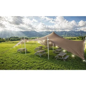 800g/m² Double Sides PU Mixed PVC Coated Four Ways Elastic Stretch Tent for Outdoor Events Wedding Party Tent
