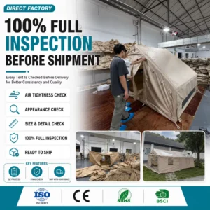 8+8 Luxury Outdoor Glamping Air Tent for Family Parties Waterproof Inflatable Cabin Tent with Panoramic View