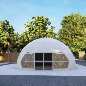 9M Luxury Geodesic Glamping Igloo Dome Tents Outdoor Prefab House With Double Door