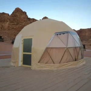 9m Luxury Modern Four-Season Polyester Cotton Canvas Crossover Igloo Dome Tent with Bathroom for Outdoor Campsite Party