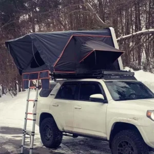 ABS Hard-Shell One-Bedroom Car Rooftop Tent with Folding Camping Ladder for SUV, Four-Season Outdoor Use