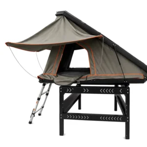 Triangle Hard Shell Four-Season Rooftop Tent with Gas Struts and Ladder for Ford, Jeep, and Toyota SUVs