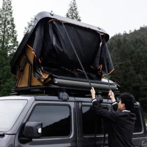 ABS Hard Shell Roof Top Tent Waterproof Windproof Side Open 4×4 Vehicle Camping Tent Durable Easy Setup