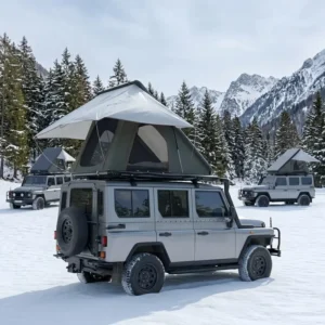 ABS Hard-Shell Rooftop Camping Tent with Mattress and Ladder, Heavy-Duty Quick-Setup, for SUV and Ute