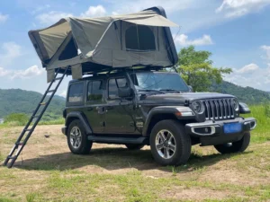 ABS Hard Shell Square Four-season Double Layer Large Side Opening Folding Roof Tent Outdoor Camping Car Rooftop One Bedroom